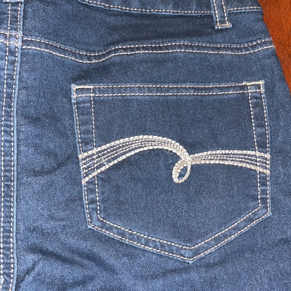 Justice Jean Shorts Girls Stretch Dark Wash Cuffed 5 Pocket Denim Blue sz 14Plus